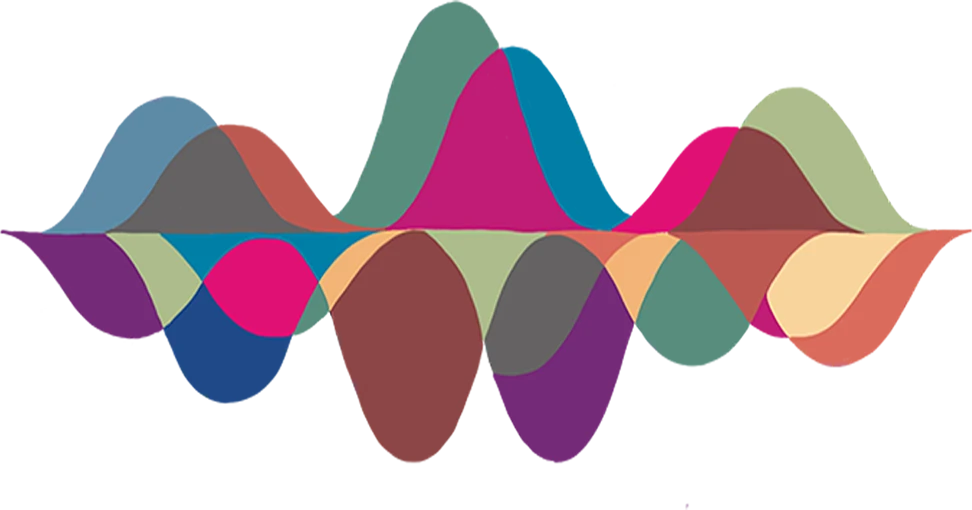 The Audiopile logo - overlapping multicolored sine waves